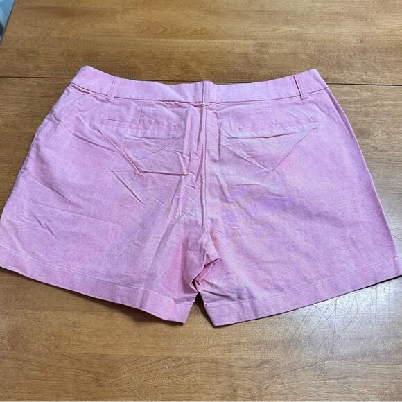 J. Crew Women’s Flat Front Shorts Size 14 City Fit 100% Cotton Pink MidRise Golf - Picture 2 of 9